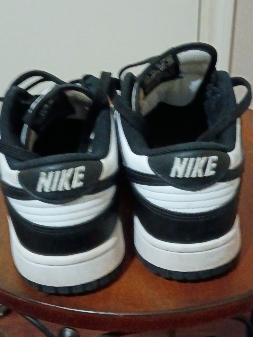 Nike Dunk Low Panda Sneakers Black White Leather Women's Size 10.5 Low Top - Picture 10 of 14